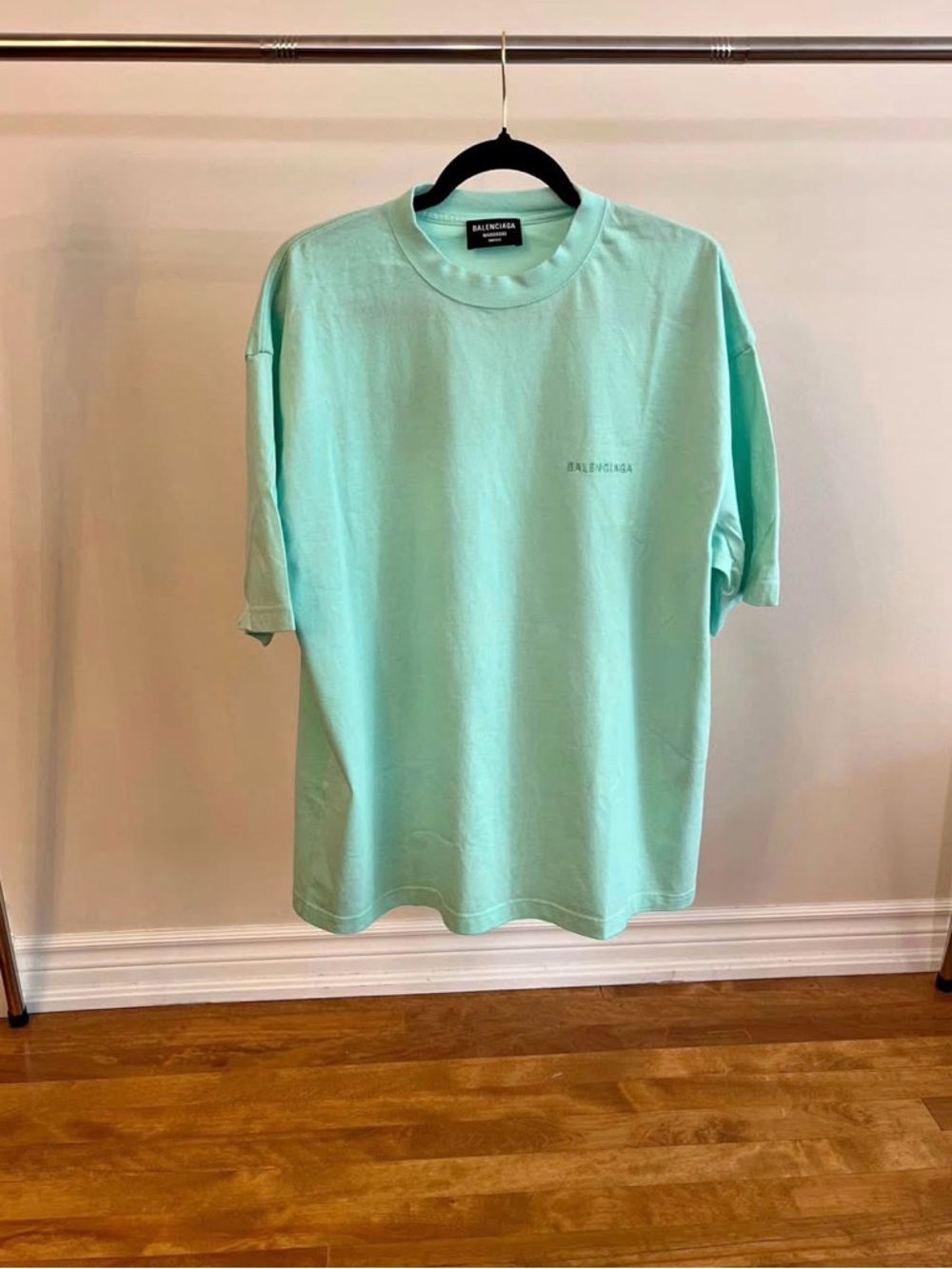 Balenciaga Mint Green Short Sleeve Crewneck T-Shirt